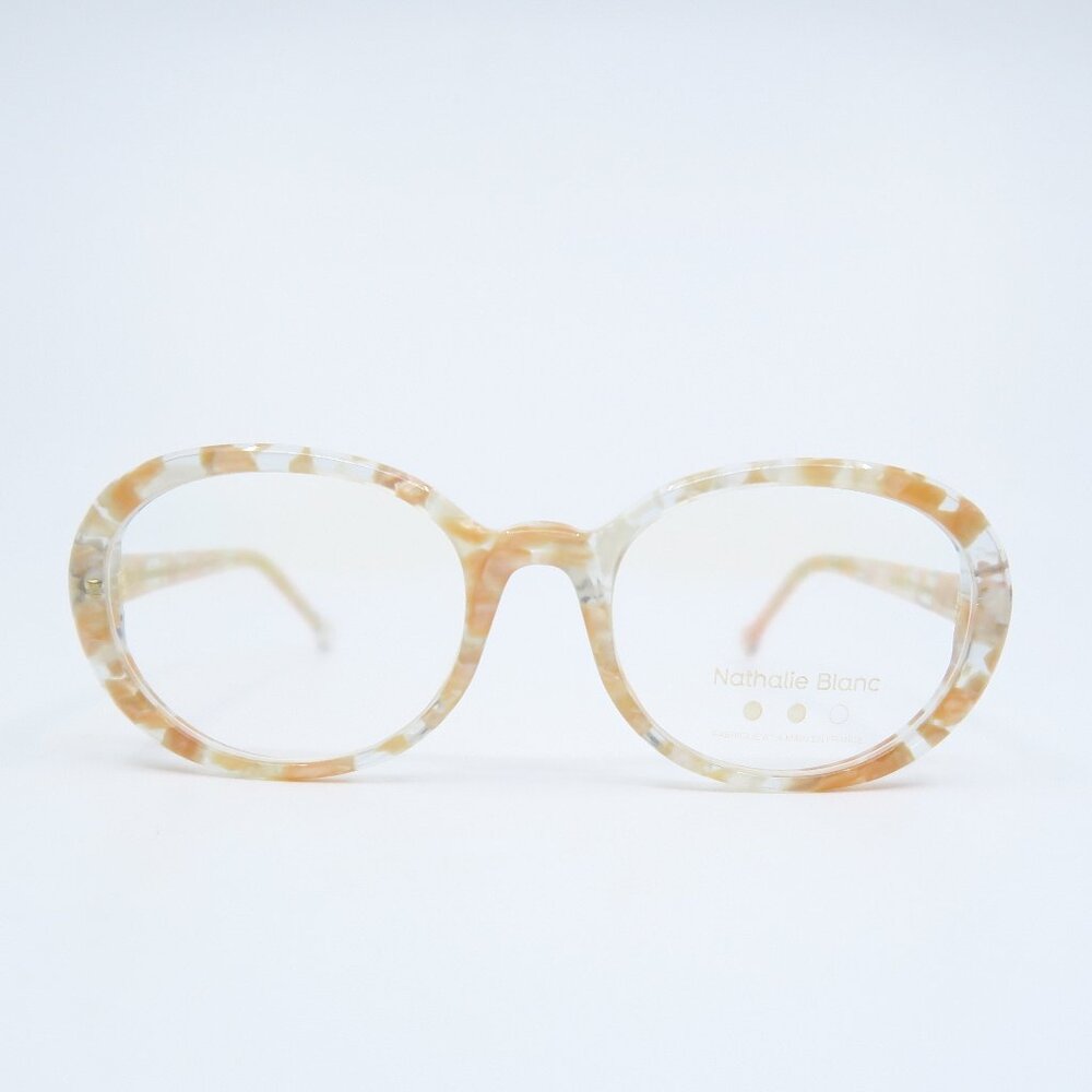 Nathalie Blanc HENRIETTE 181 Clear & Nude, Oval, New Women's Eyeglasses Frames.